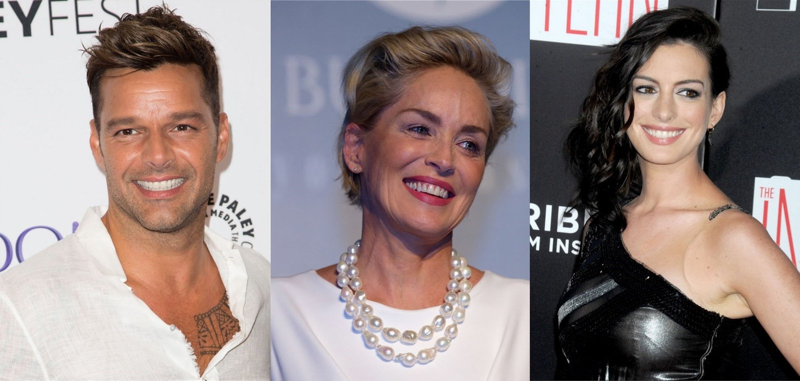 Ricky Martin, Sharon Stone, Anne Hathaway, celebrando el día de la sonrisa... Ver otros.